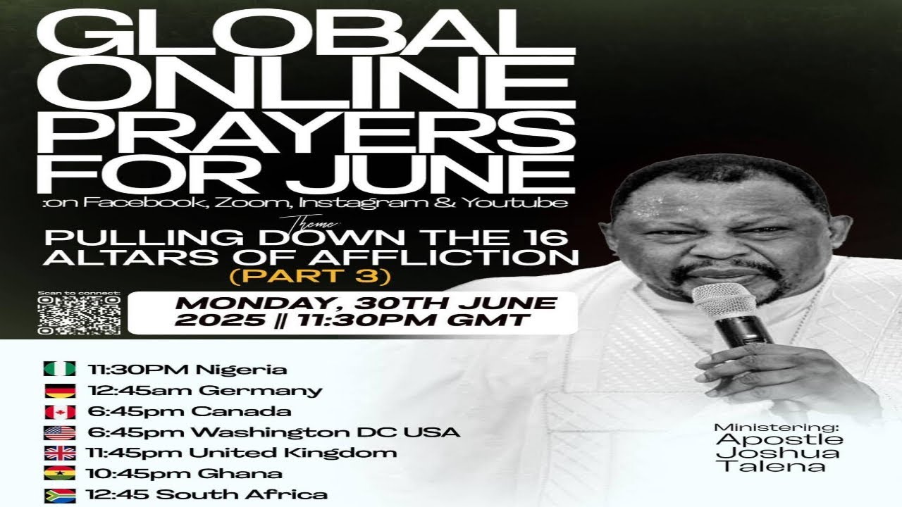 GLOBAL ONLINE PRAYERS AGAINST 16 ALTARS OF AFFLICTIONS Part 3 WITH APOSTLE JOSHUA TALENA