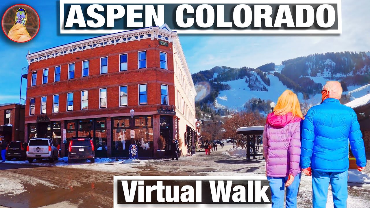 Aspen Colorado Winter Walking Tour - Walking Trails for Treadmill - 4k City Walks Virtual Walk