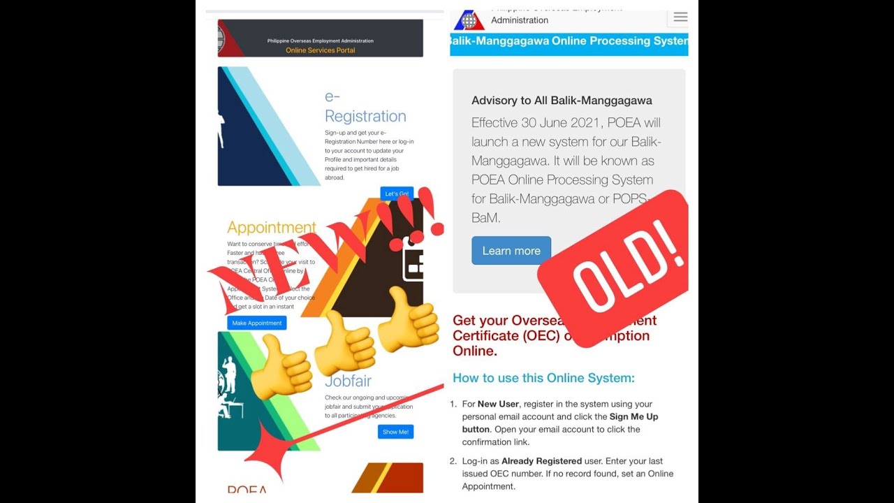 E Registration, new OEC step by step processing, POEA PoPs-Bam!