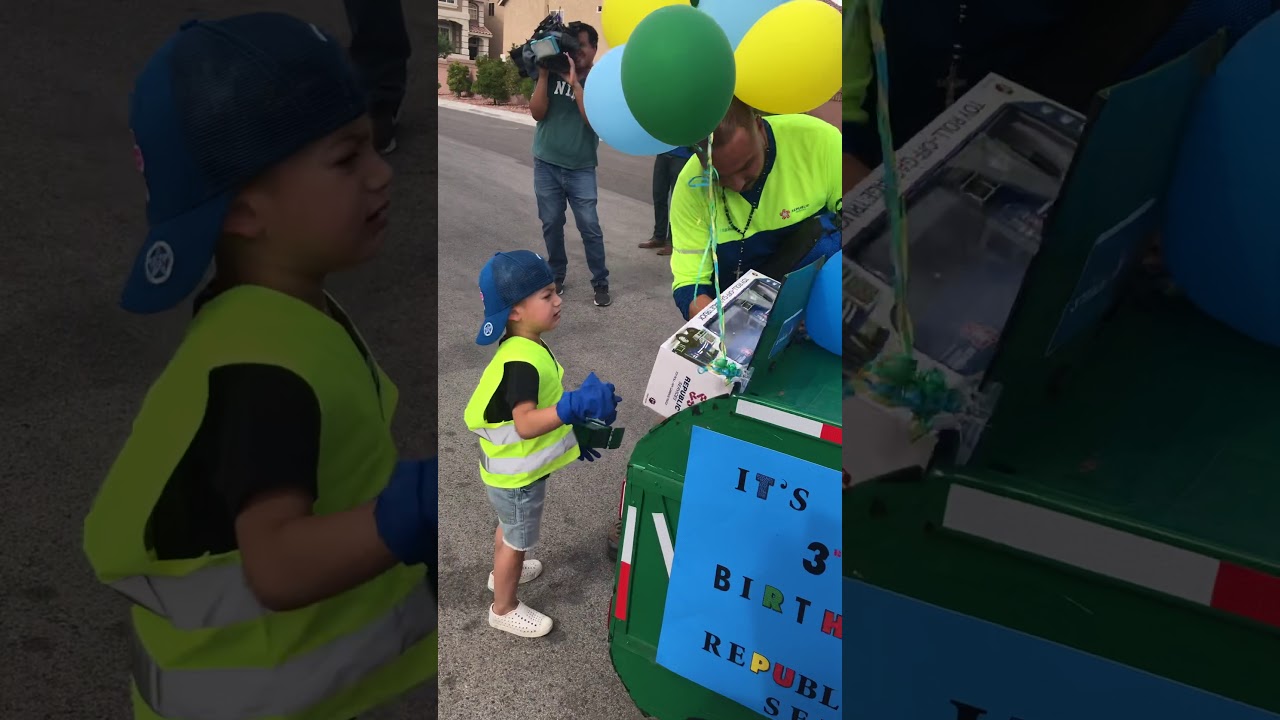 Garbage Truck Toddler 3rd Birthday Parade