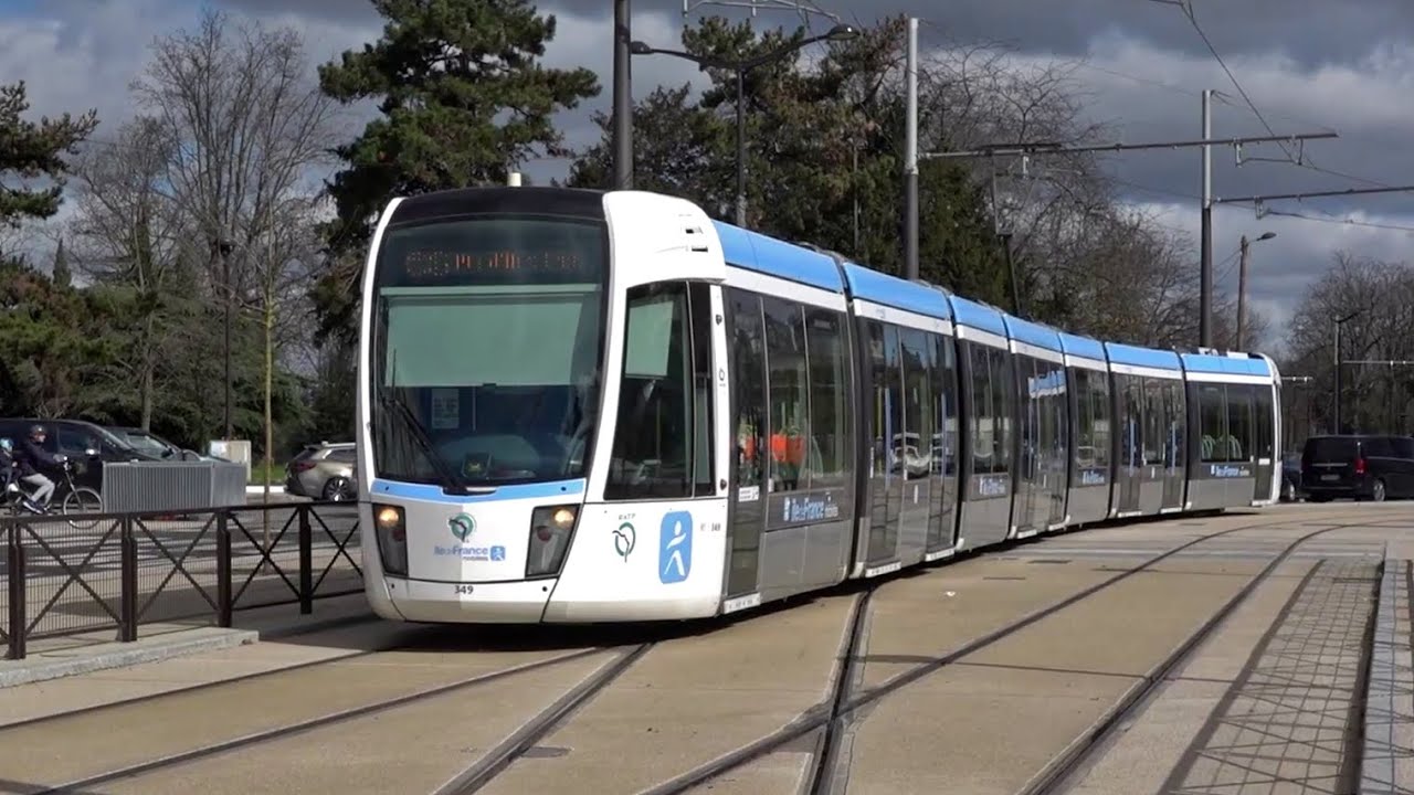Trams T3b en marche à blanc à Porte Dauphine