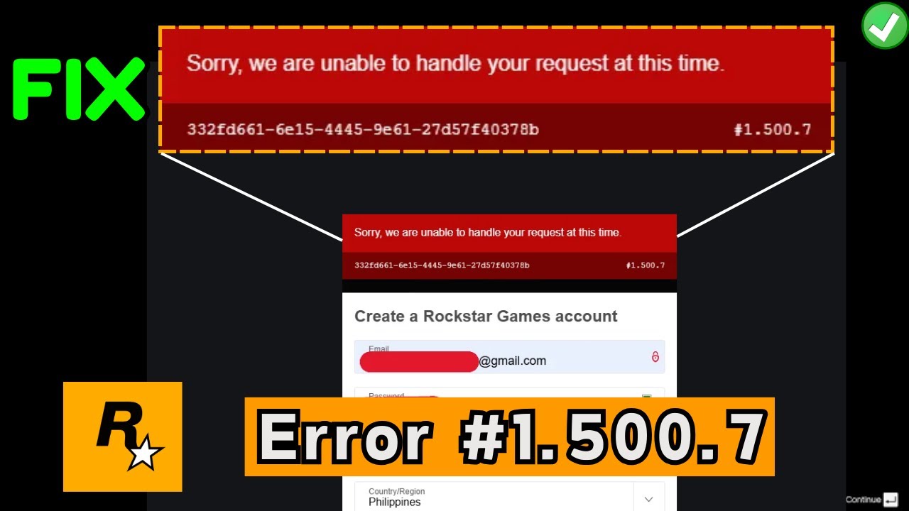 Rockstar games We are unable to handle your request error 1.500.7 Fix