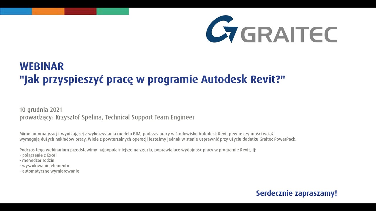 🟦🟦 Webinar | Jak przyspieszyć pracę w programie Autodesk Revit?