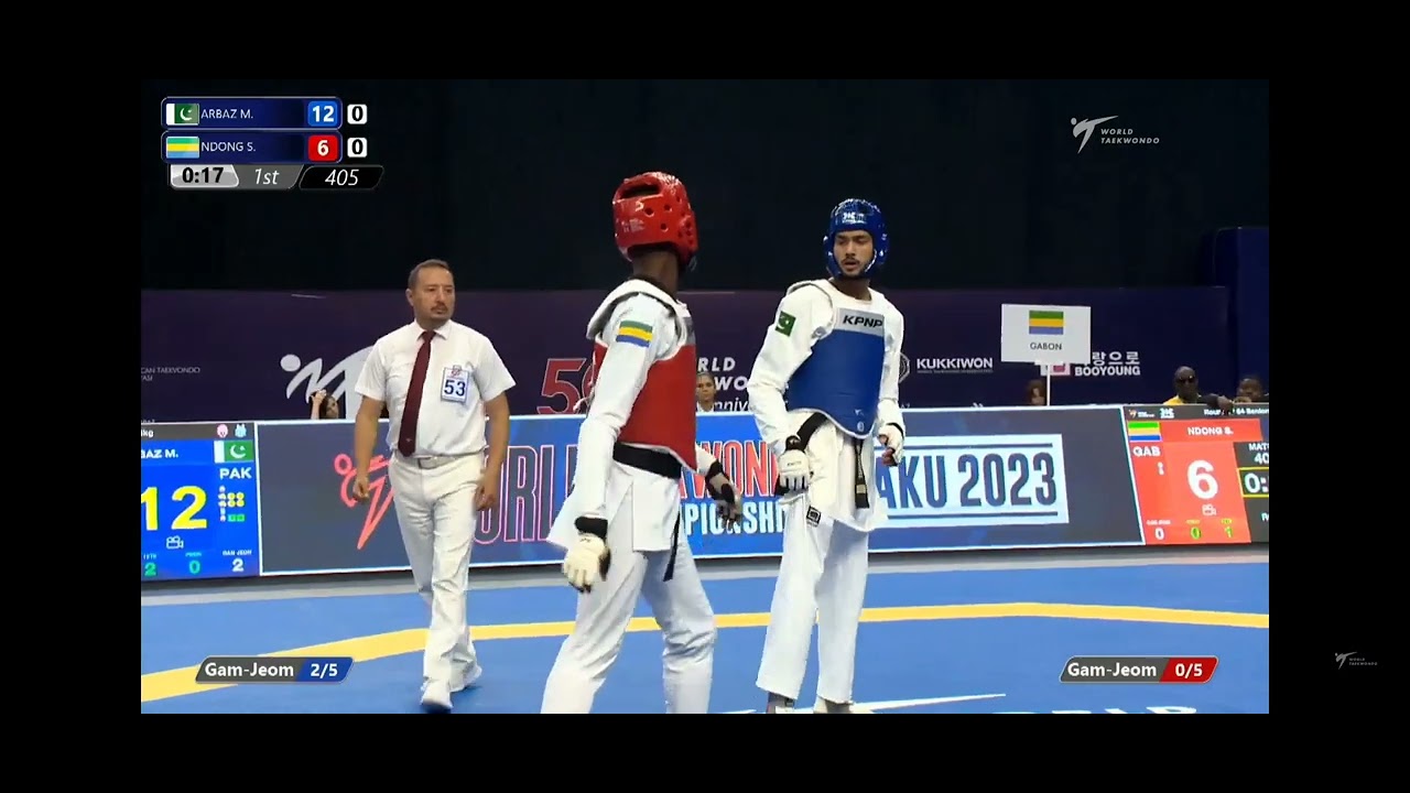 World Taekwondo Championships Men -63kg   Muhammad Arbaz Khan PAKISTAN vs NDONG OBAME Severin GABON