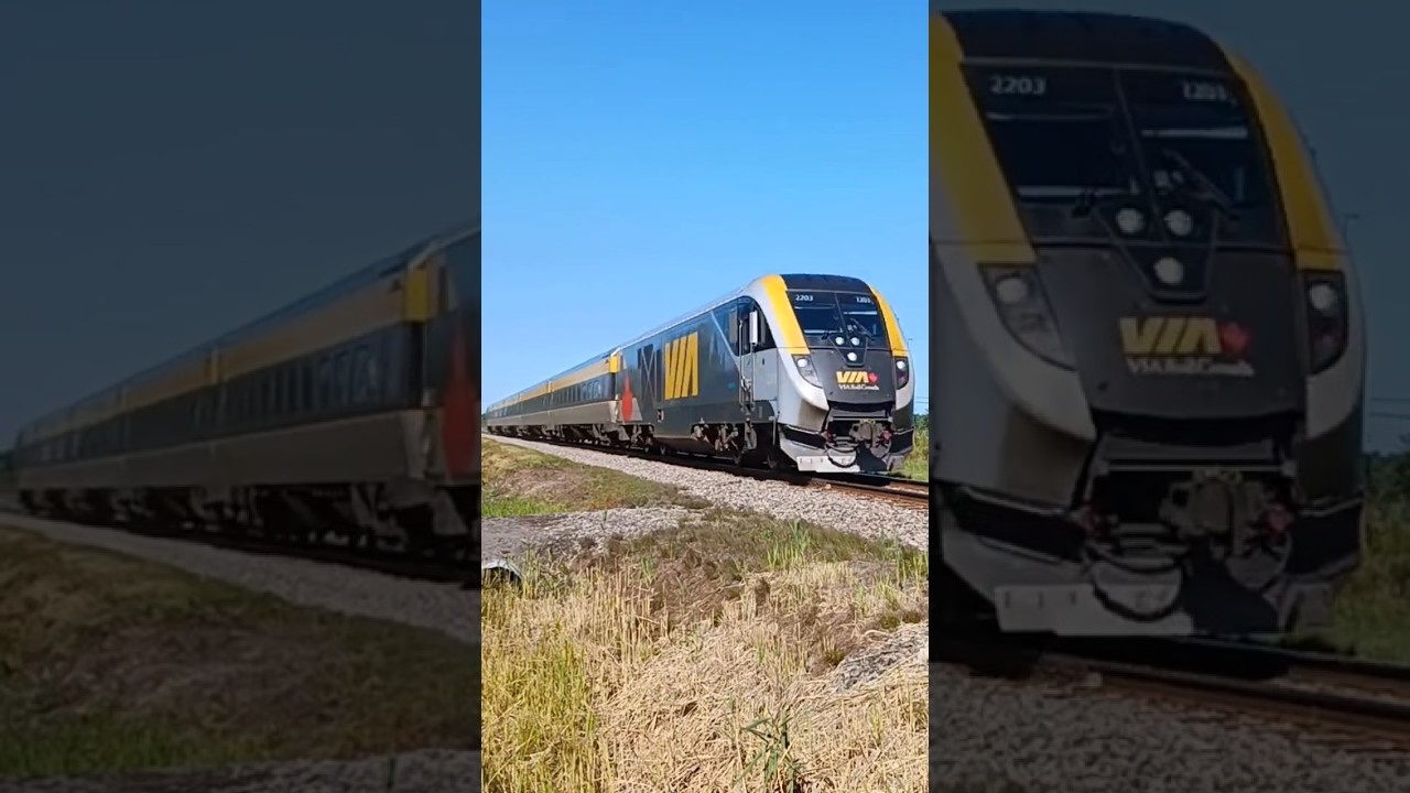VIA Rail 24 passing fast!!! - Carlsbad Springs, ON