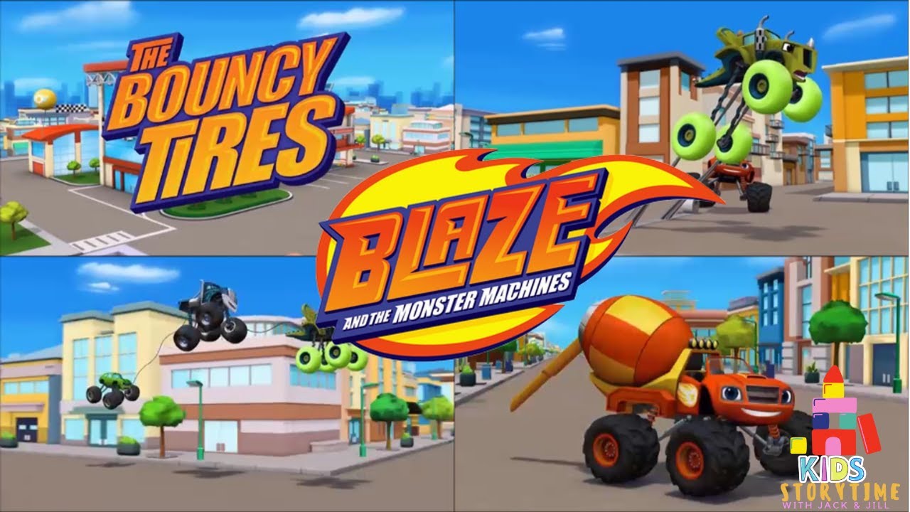 🛞🚙 Kids Book Read Aloud: Nickelodeon Blaze and the Monster Machines : The Bouncy Tires
