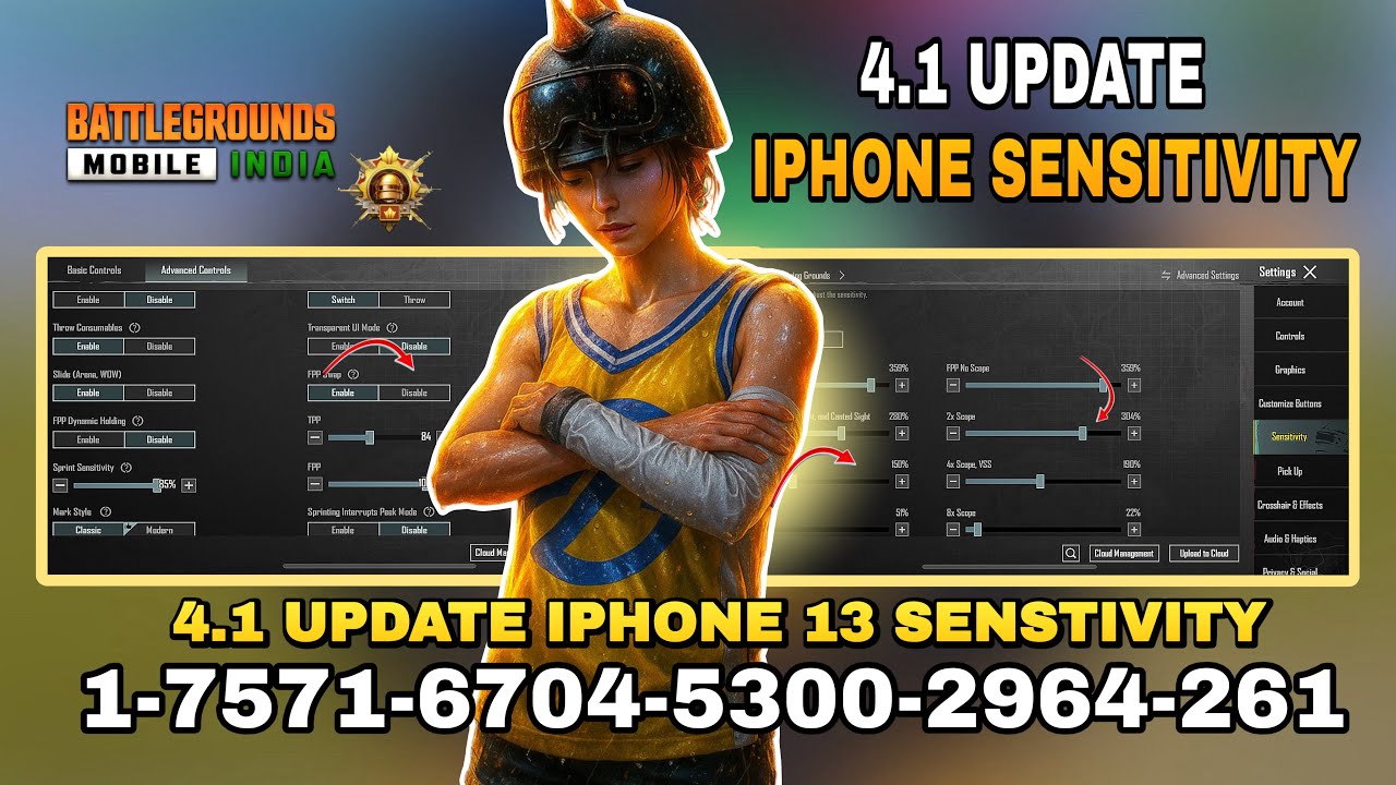 BEST 4.1 UPDATE IPHONE SENSITIVITY/CONTROLS || BGMI &PUBG FASTEST ZERO RECOIL SENSI 😱