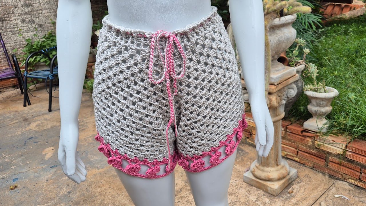Short de croche com brilho para Natal ou réveillon 🌲 🌲 🌲 