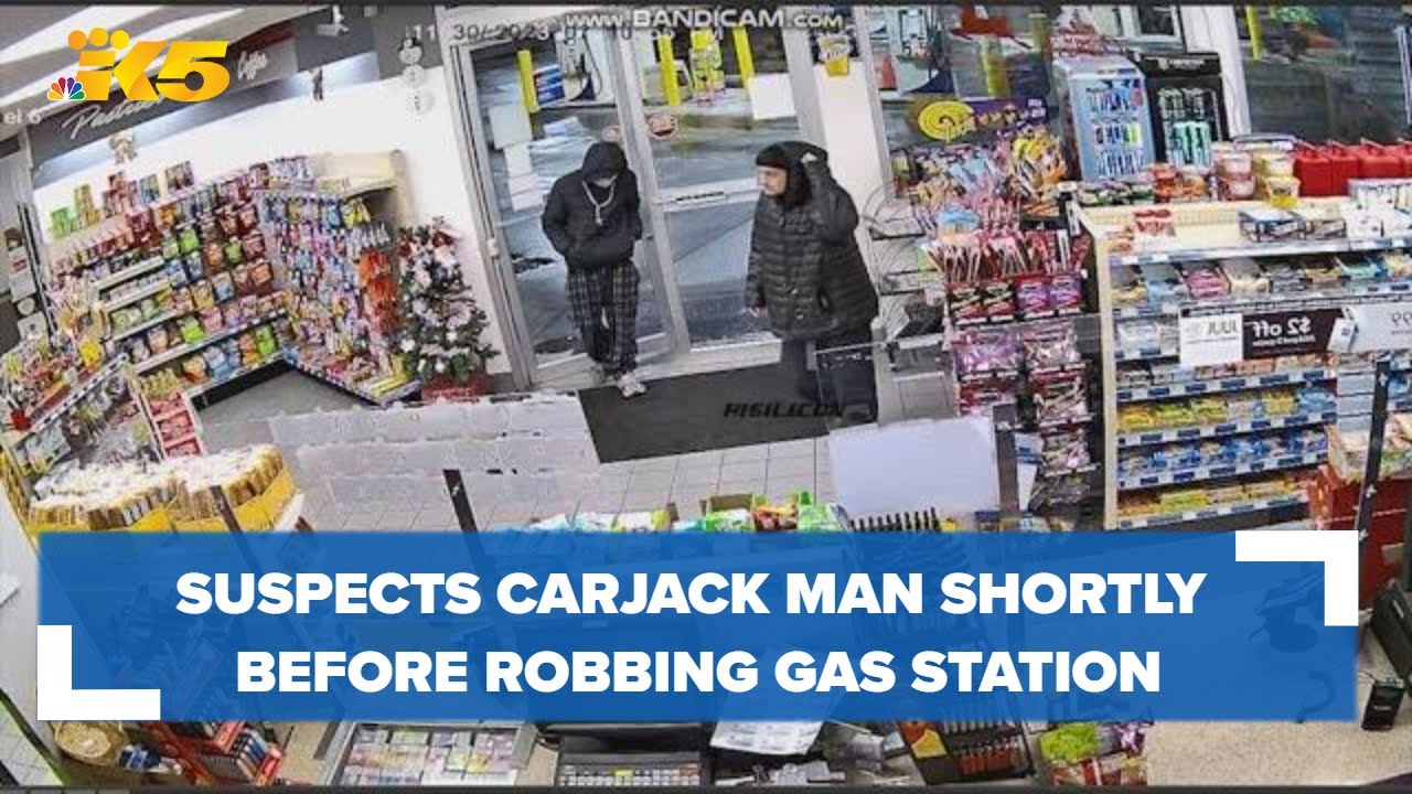 Suspects carjack man in Bellevue less than an hour before robbing gas station