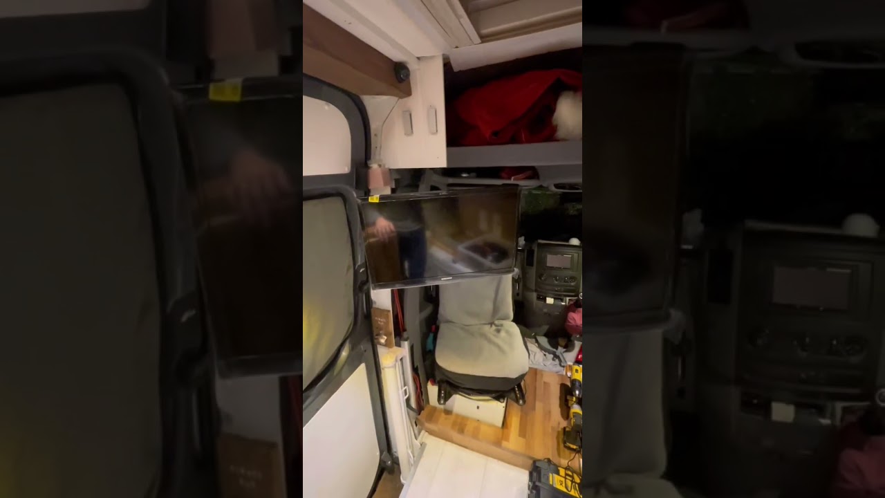 Installing a TV for those special cinema nights 🎬 in the van 