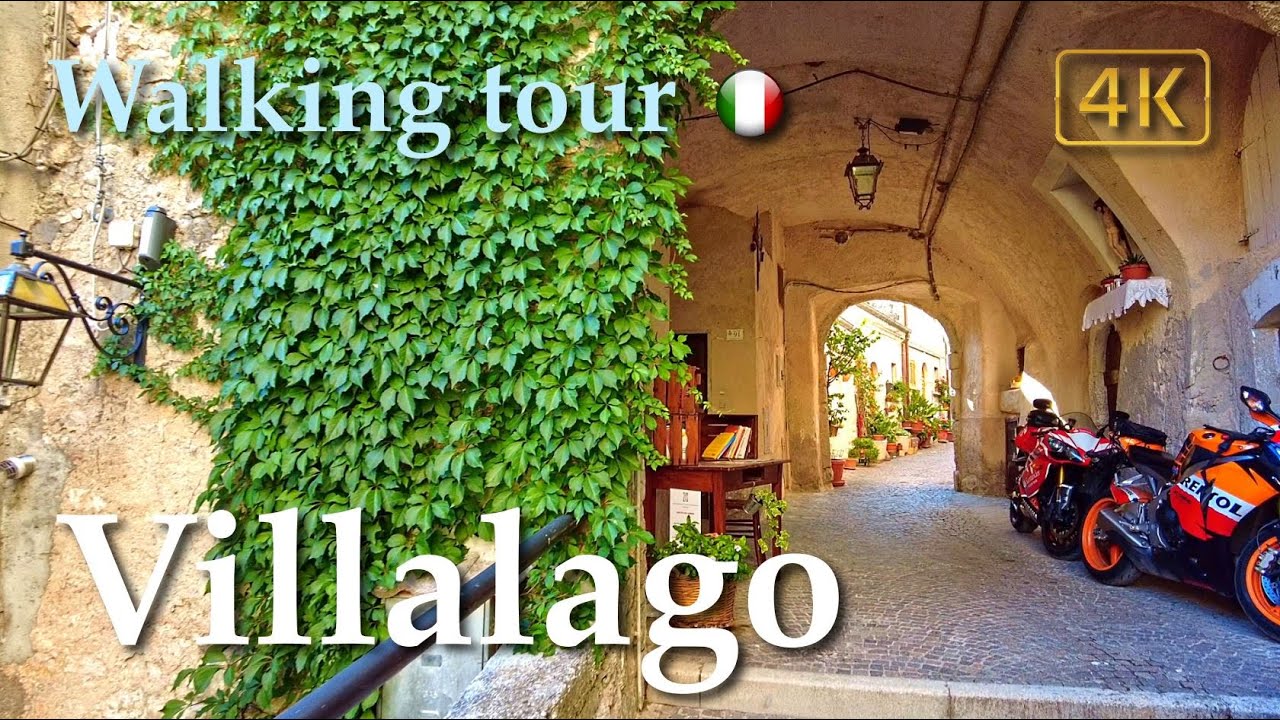 Villalago (Abruzzo), Italy【Walking Tour】History in Subtitles - 4K