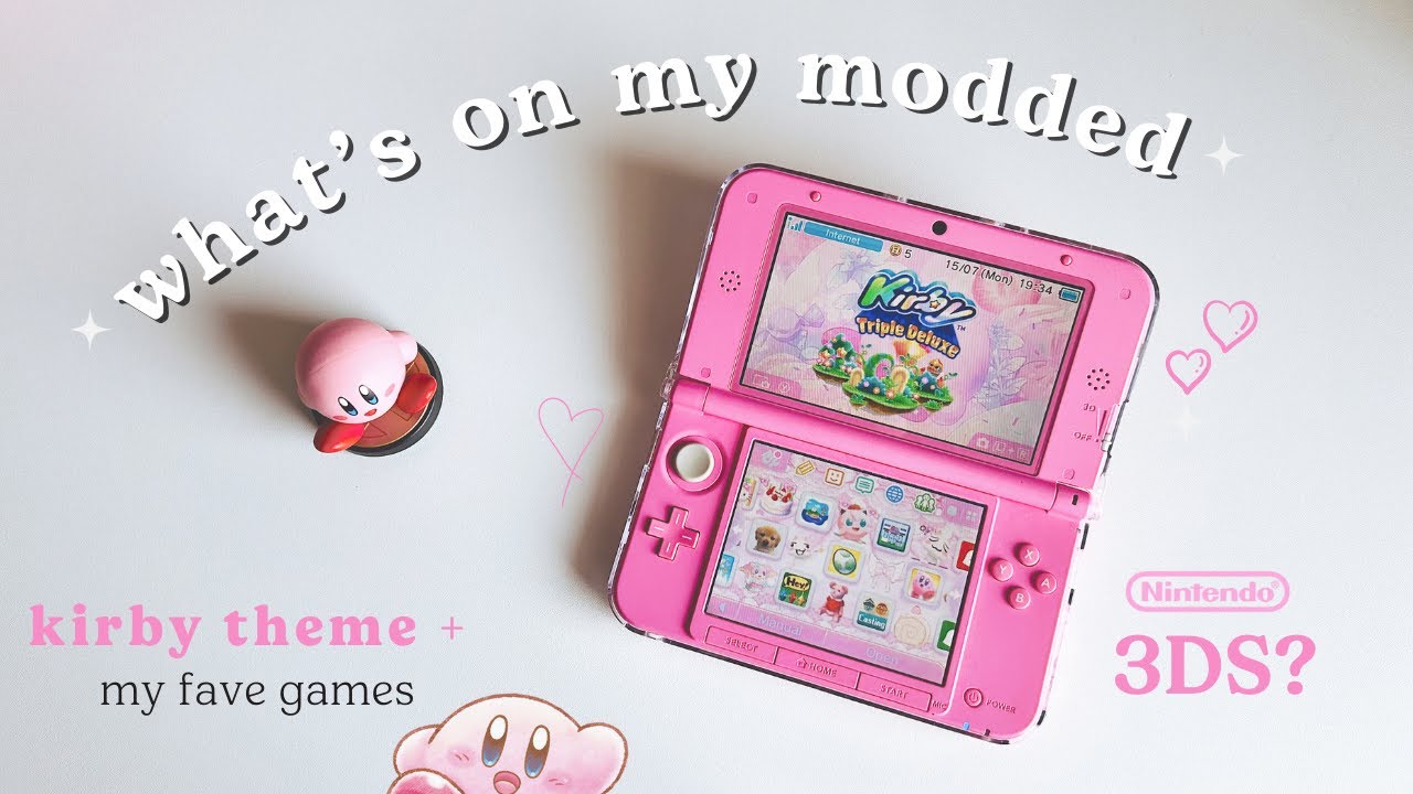 🩰 Модифицированная розовая 3DS XL Tour 2024 | Индивидуальная тема Кирби + индивидуальные значки |...