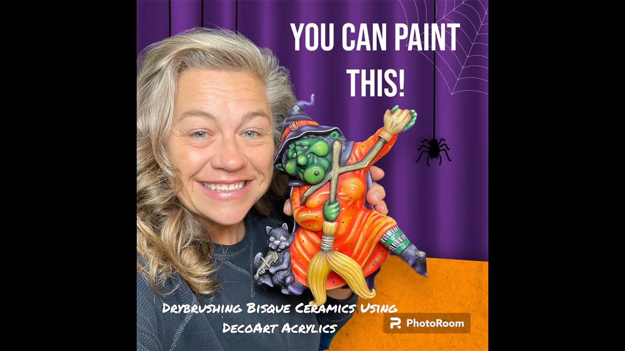 How To Drybrush Bisque Ceramic Figurines using DecoArt Acrylic Paints