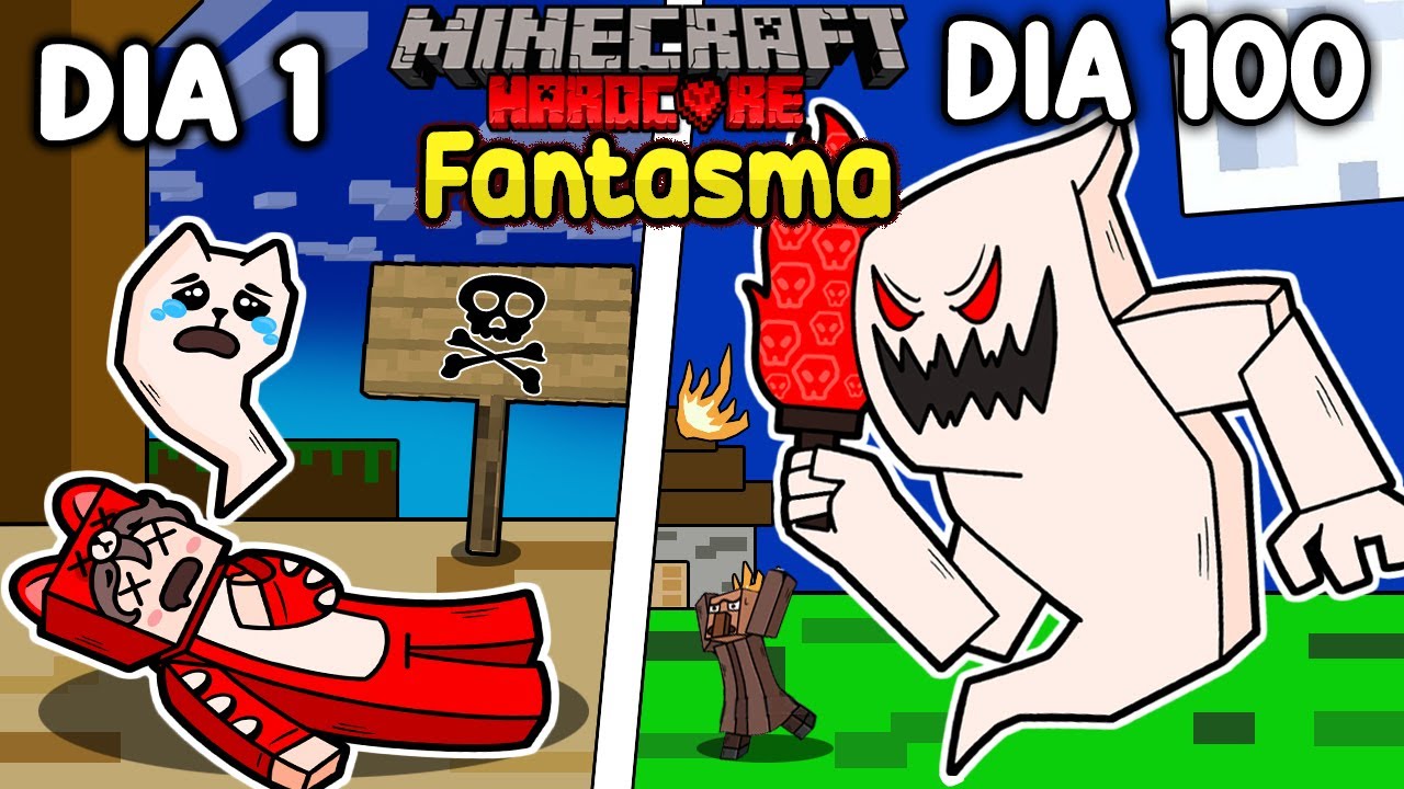 👻Sobreviví 100 DÍAS siendo un FANTASMA en Minecraft HARDCORE!