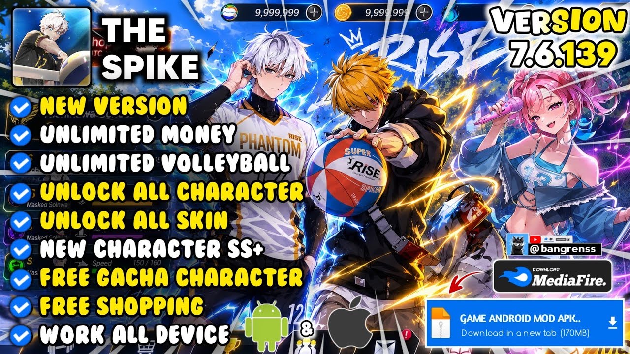 THE SPIKE CROSS MOD APK V7.6.139 NEW UPDATE 2026 UNLOCK NEW CHARACTER | THE SPIKE CROSS