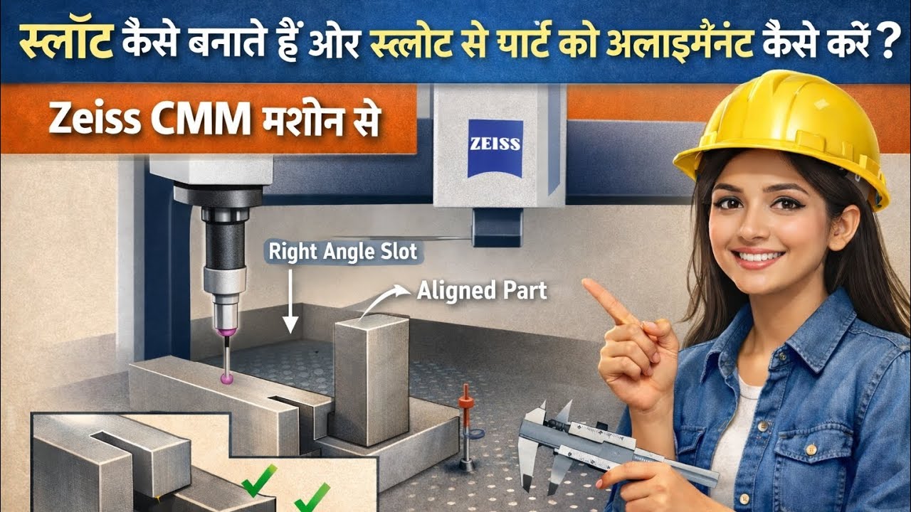 How to Create Slot and Align Part Using Slot in ZEISS CMM Machine 💯✅