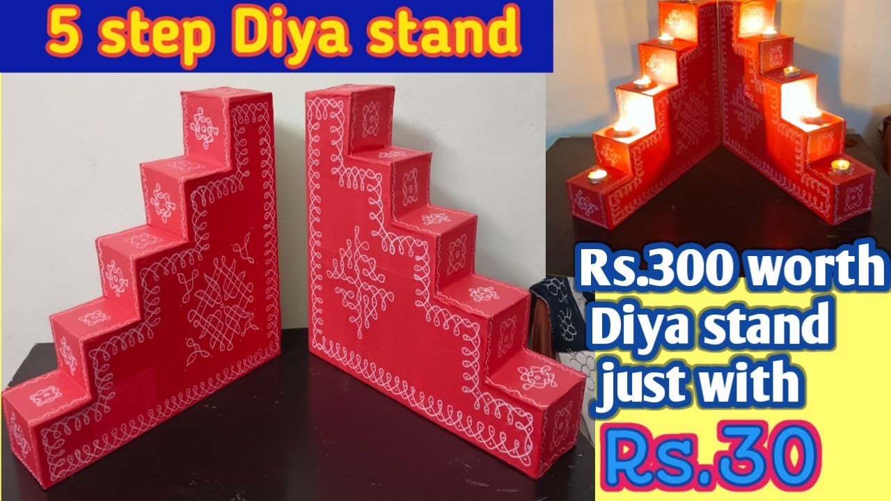 Diwali special 5 steps Diya stand DIY //how to make 5 step Diya stand at home #diyastand