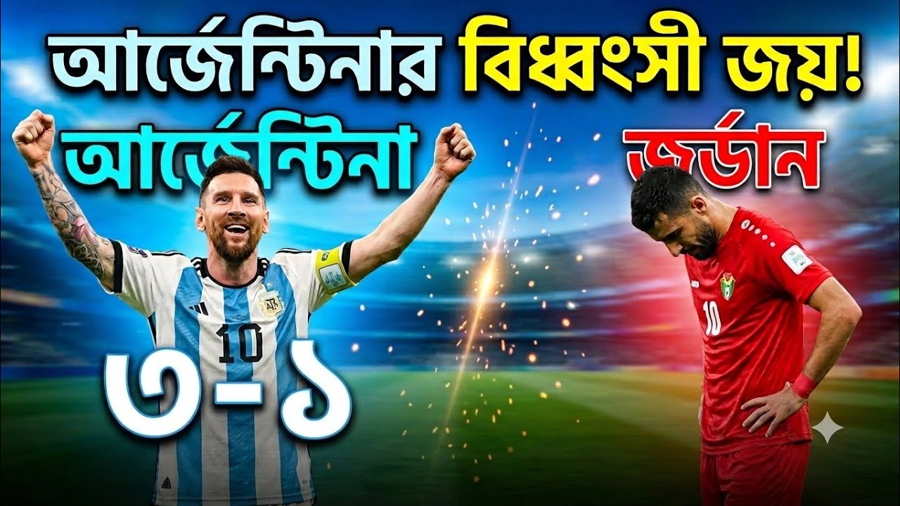 Argentina vs Jordan 3-1 Highlights | Messi Goal | All Goals & Highlights | World Cup 2026