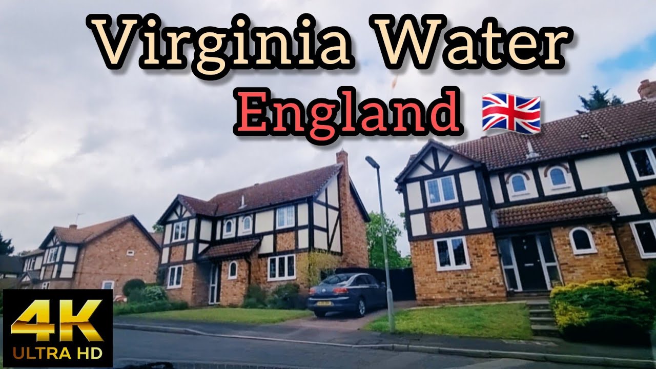 Virginia Water Posh town in Surrey England 🇬🇧 - 4K