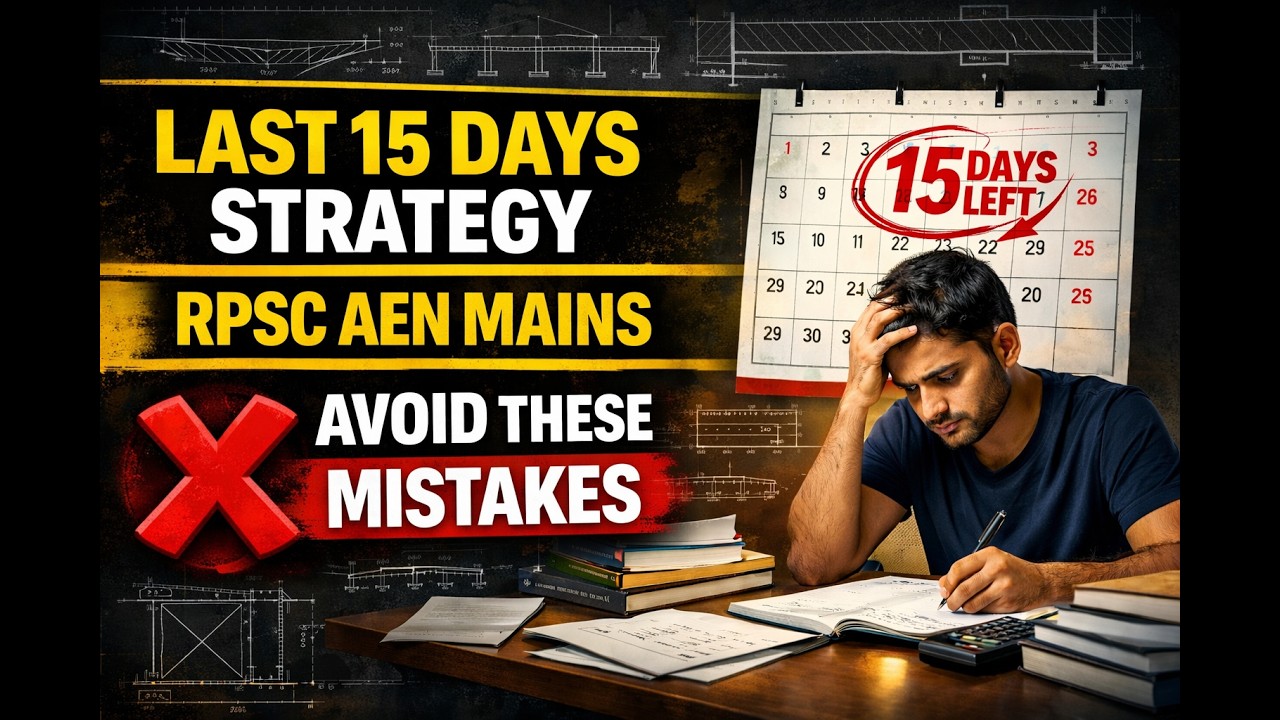 RPSC AEN Mains | Last 15 Days Strategy 🔥 Civil Engineering | Avoid These Mistakes