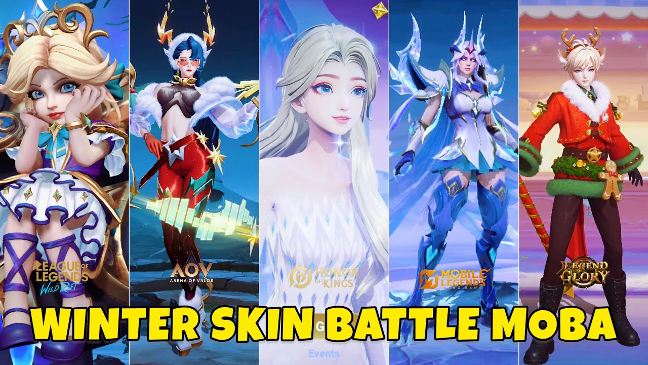 Winter & Christmas Skins Showdown 🔥 MLBB vs HOK vs AOV vs LoL Wild Rift vs LOG | Ultra HD