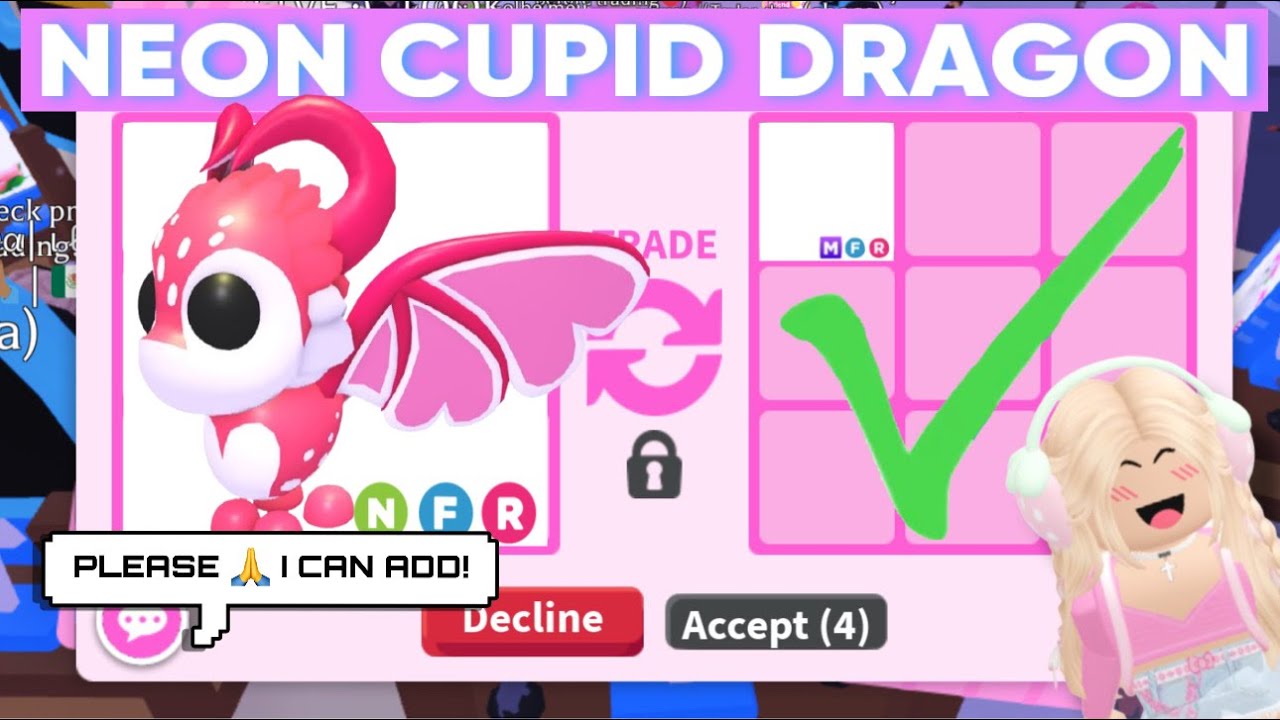 ✨💘Trading NEON CUPID DRAGON in Adopt Me Rich Servers!💘✨