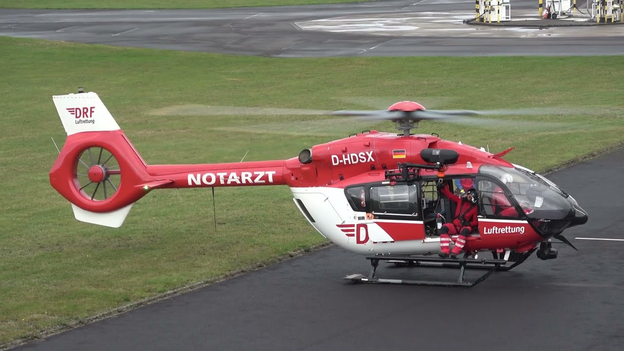AIRBUS H145 D-HDSX AT BONN HANGELAR AIRFIELD EDKB - DID A WINCHING DEMO 15-11-2025