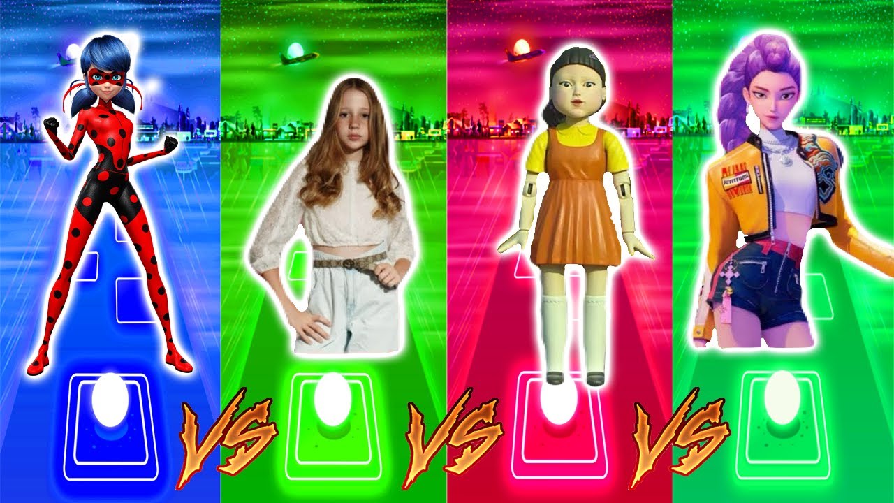 Like Nastya 🆚 Lady Bug 🆚 SQUID Game 🆚 K Pop Demon Hunters - TILES HOP