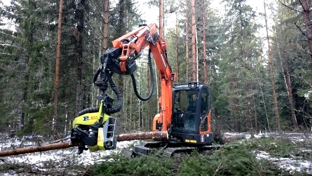 R3 Excavator Harvesting Head with Doosan DX 62R