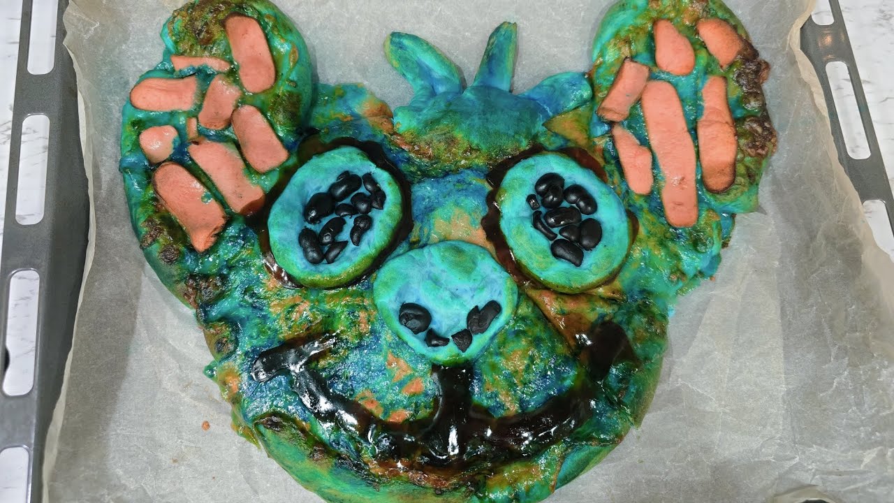 Alien Head Pizza - Blue Food Art💙Subscribe for more🥰