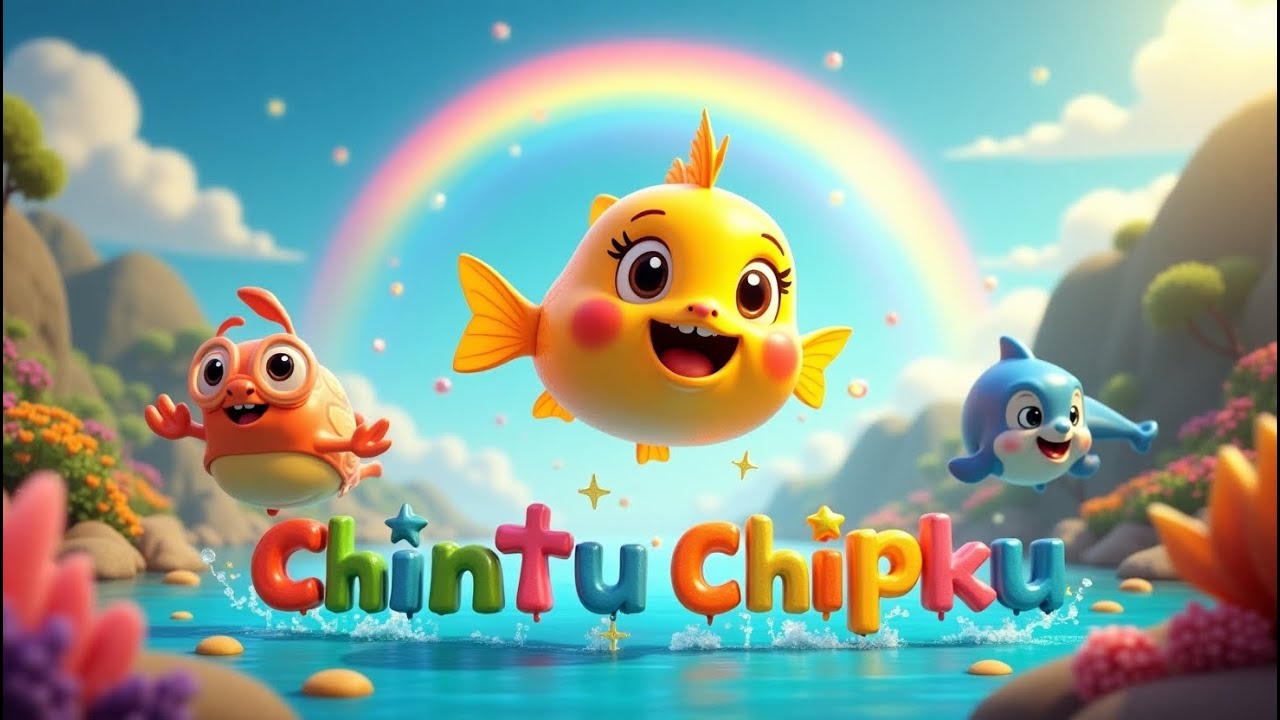Chintu Chipku: Nursery Rhymes & Hindi Kids Song | Fish Pond Adventure | चिंटू चिपकू | HappyNest AI