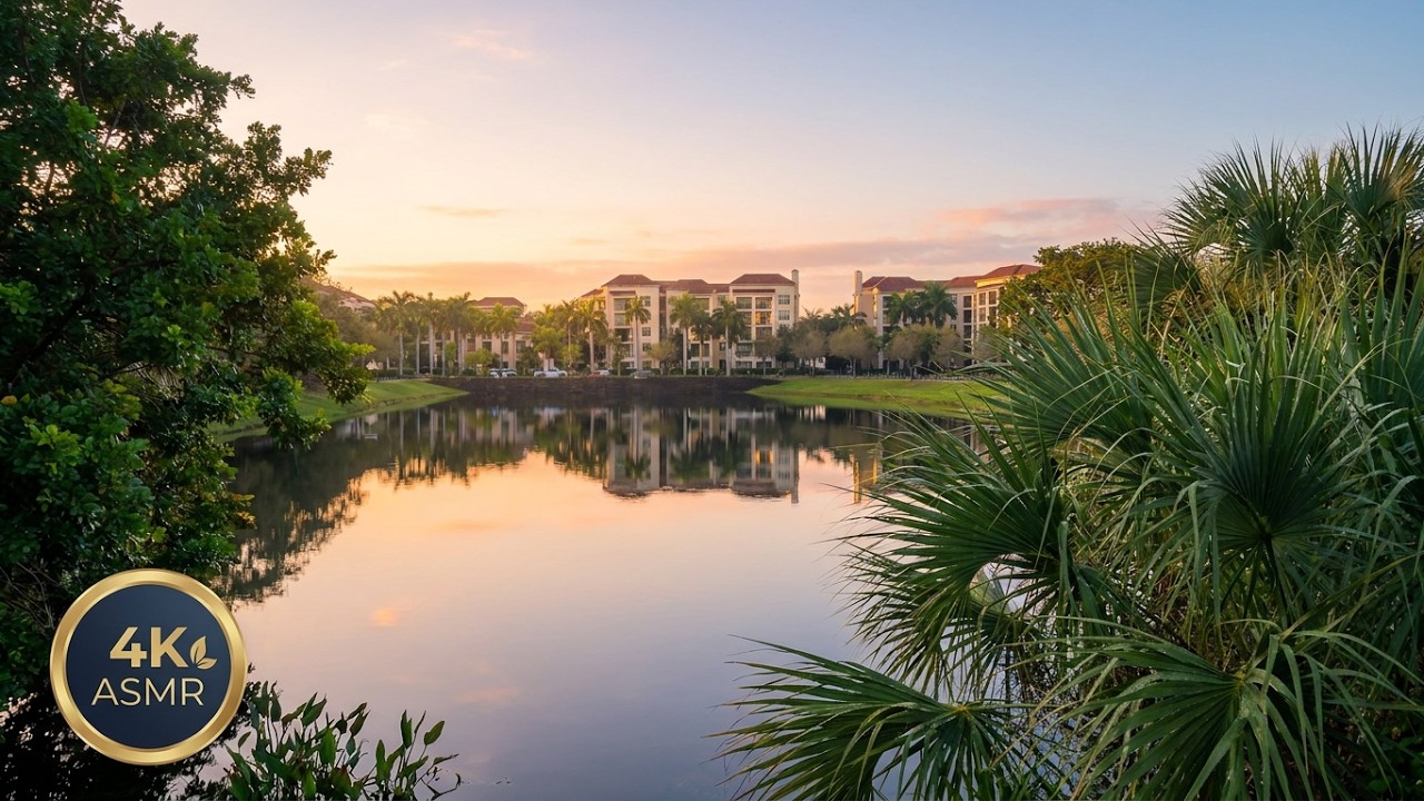 Peaceful Florida Morning 🌅 | Tropical Lake & Palm Trees | 45 Min Relaxing Nature Sounds