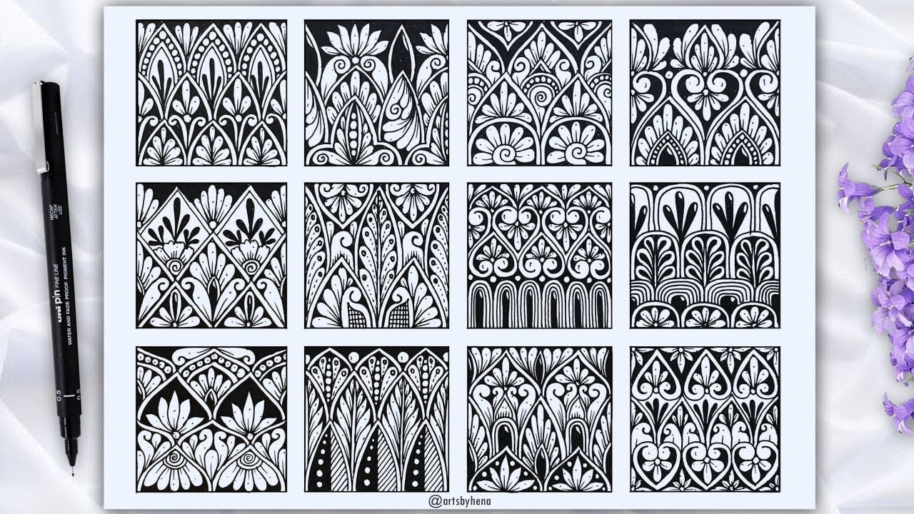 12 Mandala Patterns | 12 Mandala Petal Patterns | Mandala Pattern For Beginners