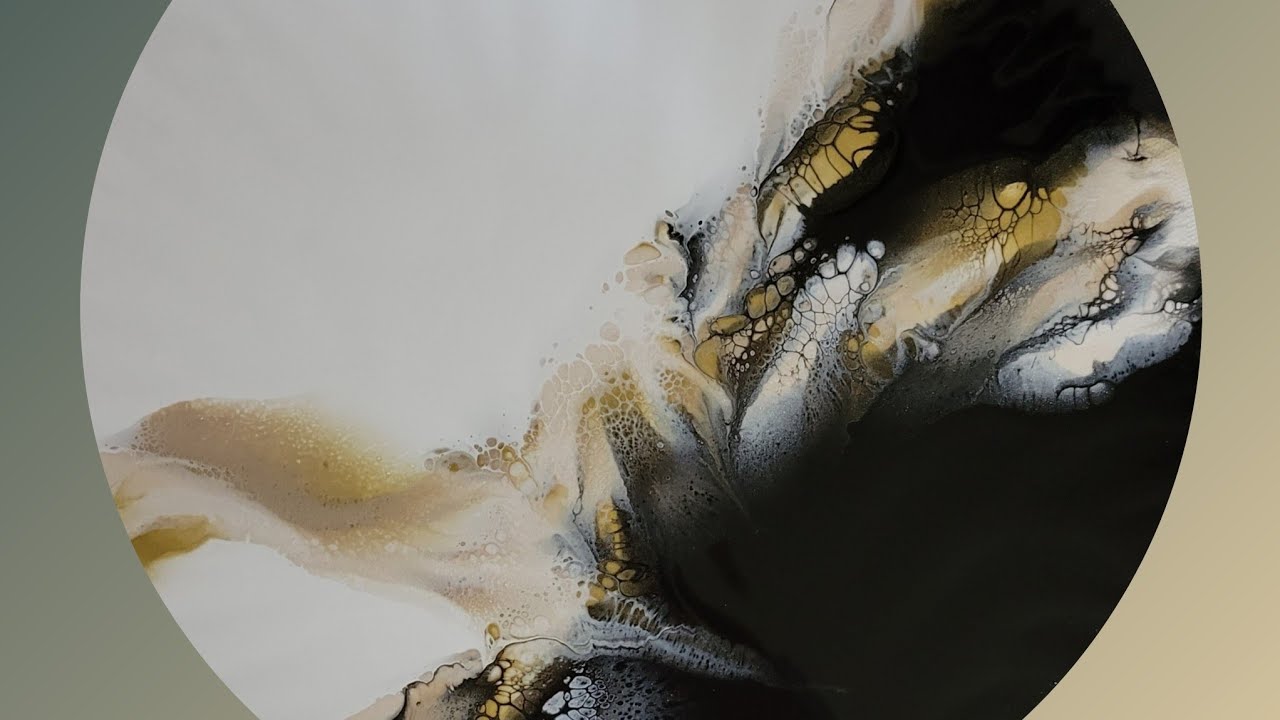 (216) ACRYLIC POURING - DIP POUR with two canvasses and SPLIT COLOR BASE