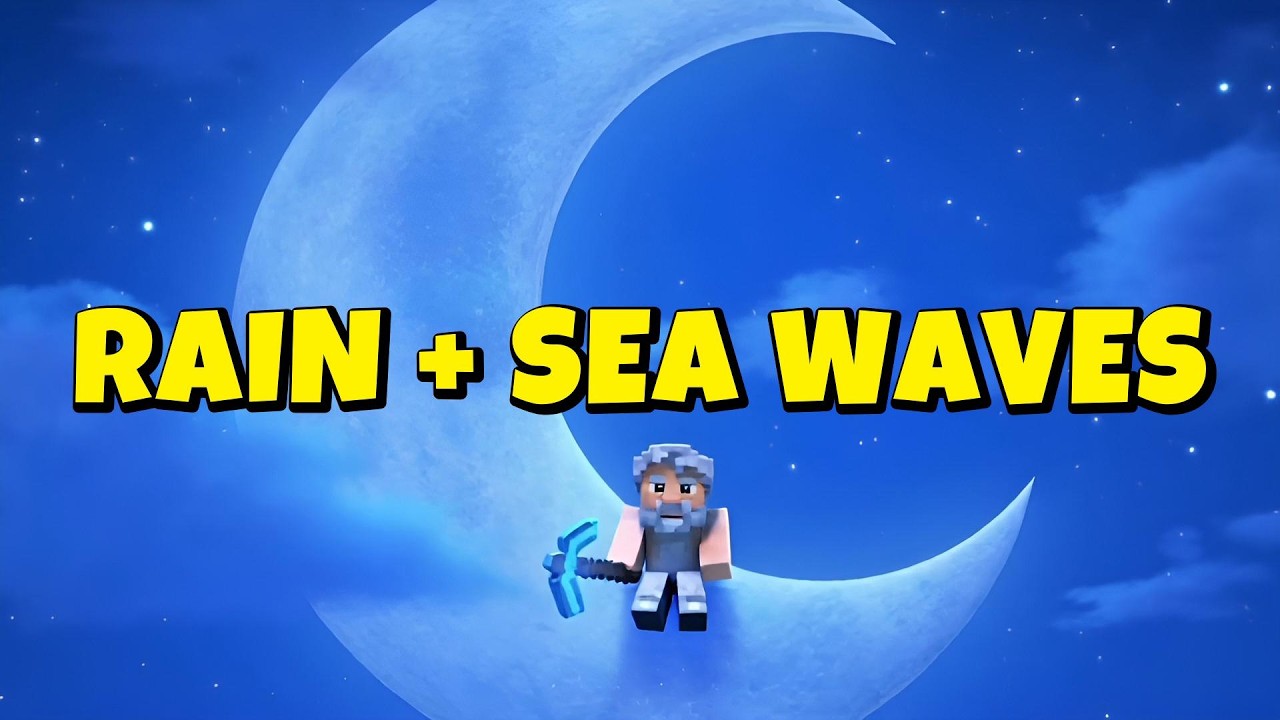 Minecraft Rain & Ocean Waves 🌧 Relaxing Night Ambience for Sleep, Study & Chill (No Music)