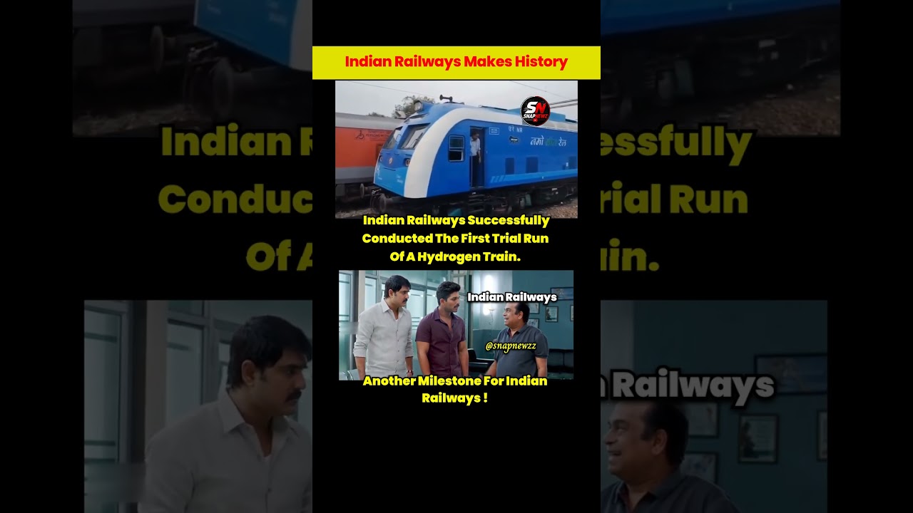 India's First Hydrogen Train Trial💥 #indianrailways #hydrogentrain #greenenergy  #madeinindia #india