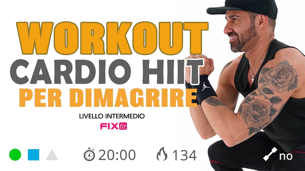 Cardio Brucia Grassi Ad Alta Intensit&agrave;: Cardio HIIT 20 minuti