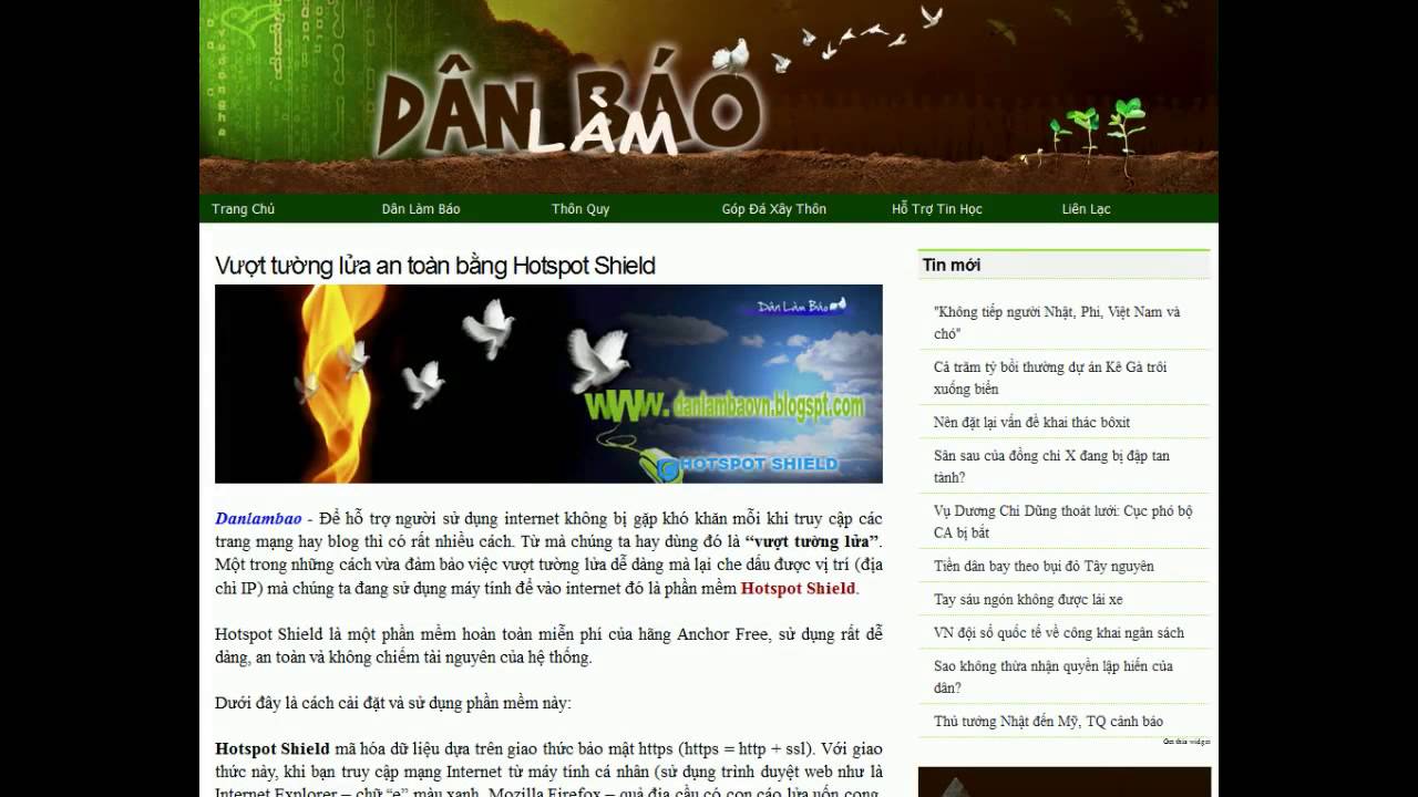 D&acirc;n L&agrave;m B&aacute;o - Vượt tường lửa an to&agrave;n bằng Hotspot Shield