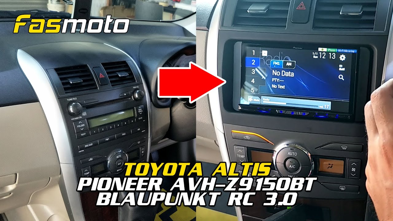 Toyota Corolla Altis Pioneer AVH-Z9150BT with Blaupunkt RC 3.0 backup camera