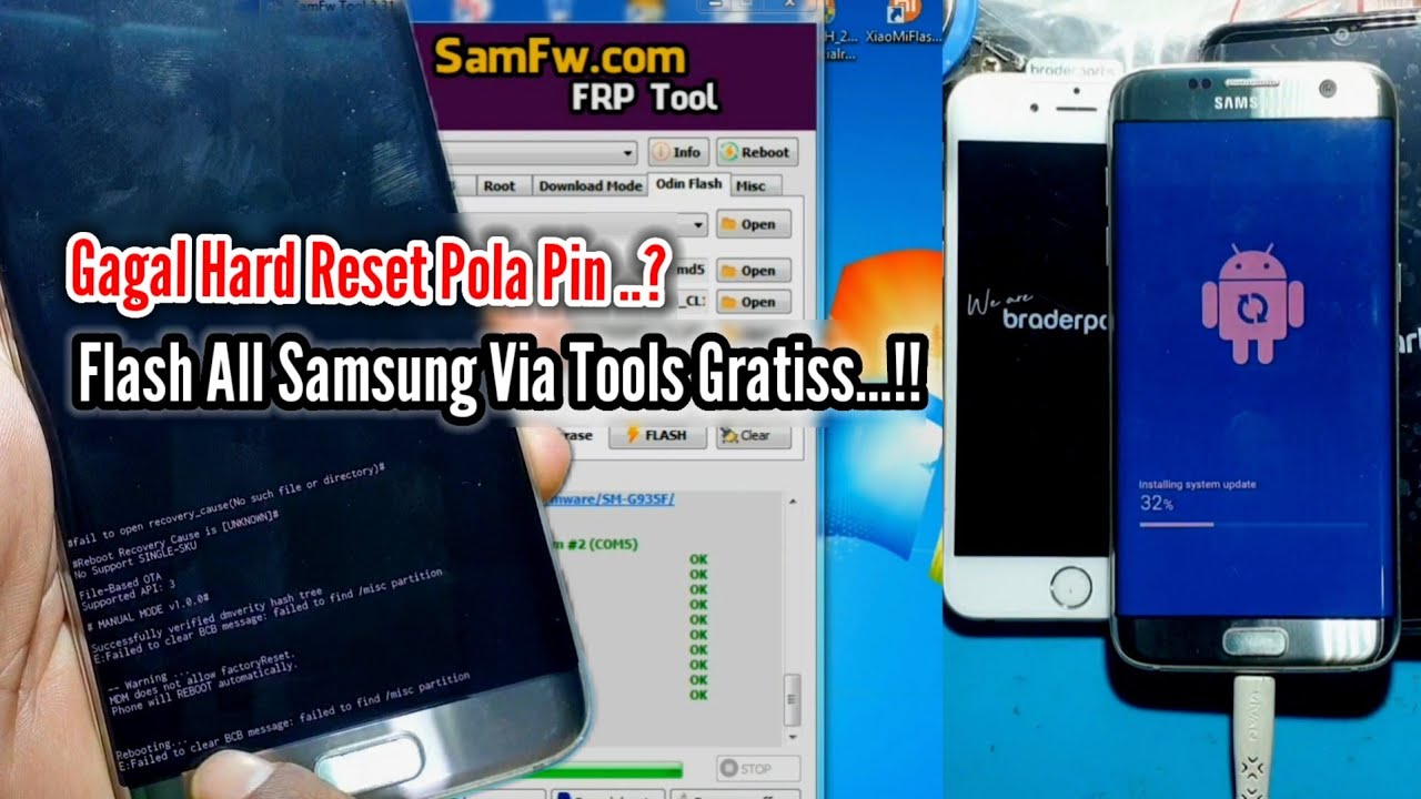 Hard Reset Failed | Cara Flash Samsung S7 Edge Yang Terkunci Pola Pin | Bootloop Error Software