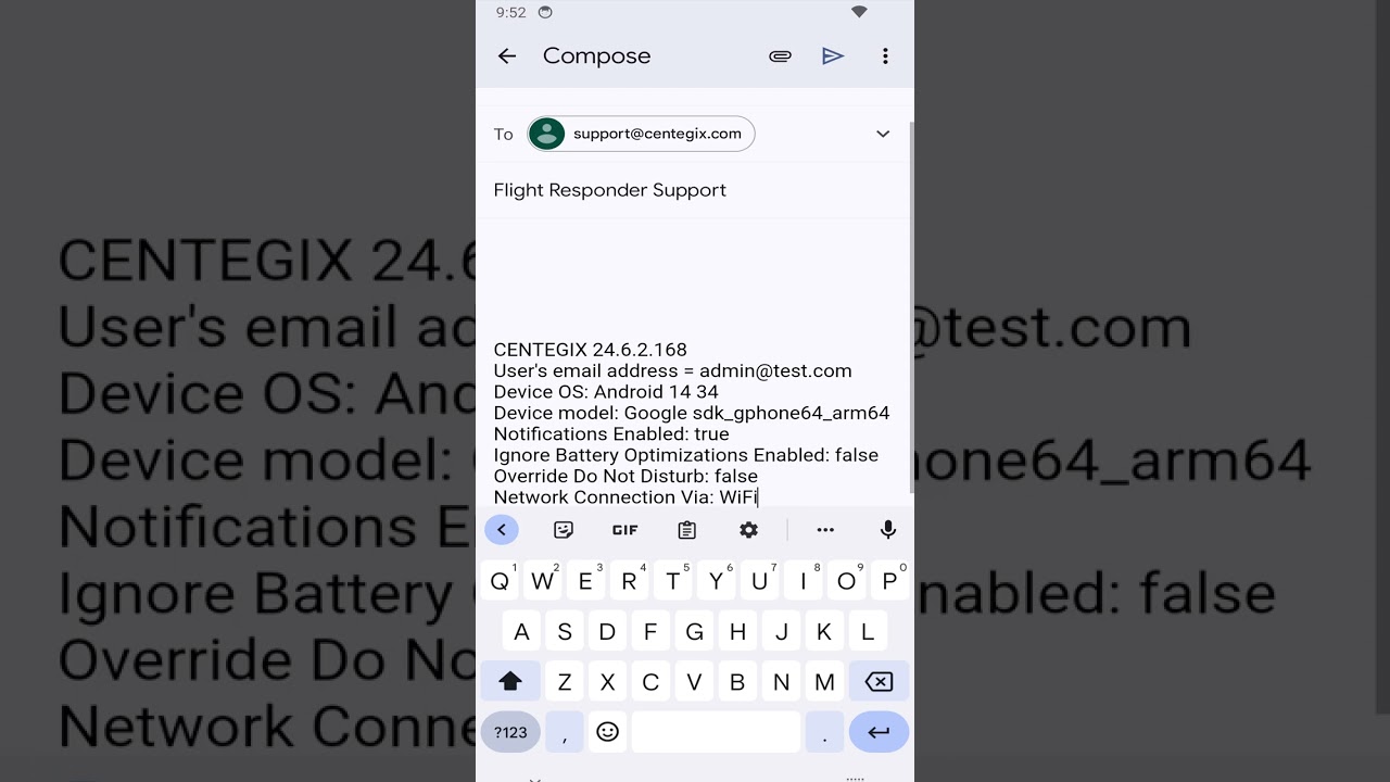 How to Send a Support Email on Mobile | CENTEGIX