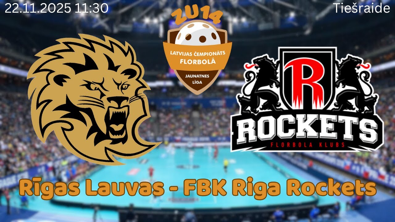 Florbols zēni U14. Rīgas Lauvas  - FBK Riga Rockets. Rīgā, 22.11.2025.