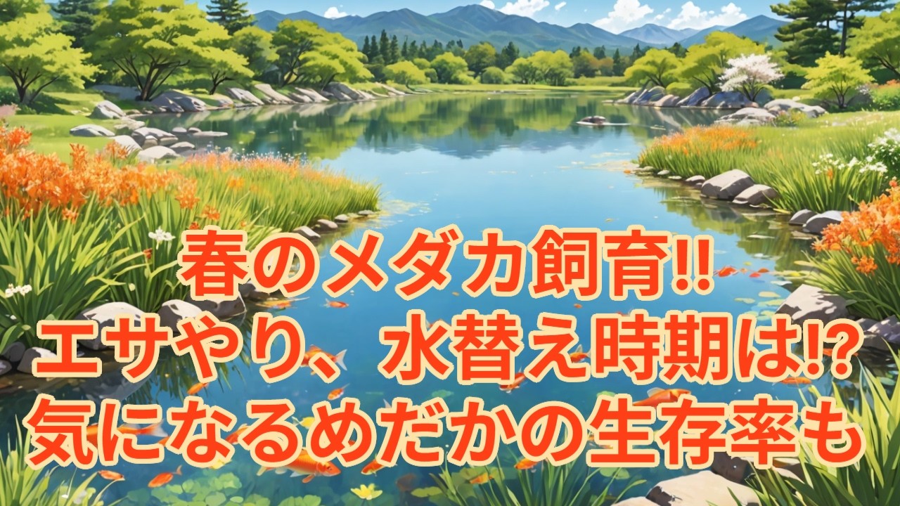 【春のメダカ飼育！】春の水替え・メダカを起こすのはいつ⁉エサやりは⁉気になる冬越しメダカの生存率と、失敗しない「初エサやり＆水替え」の方法！