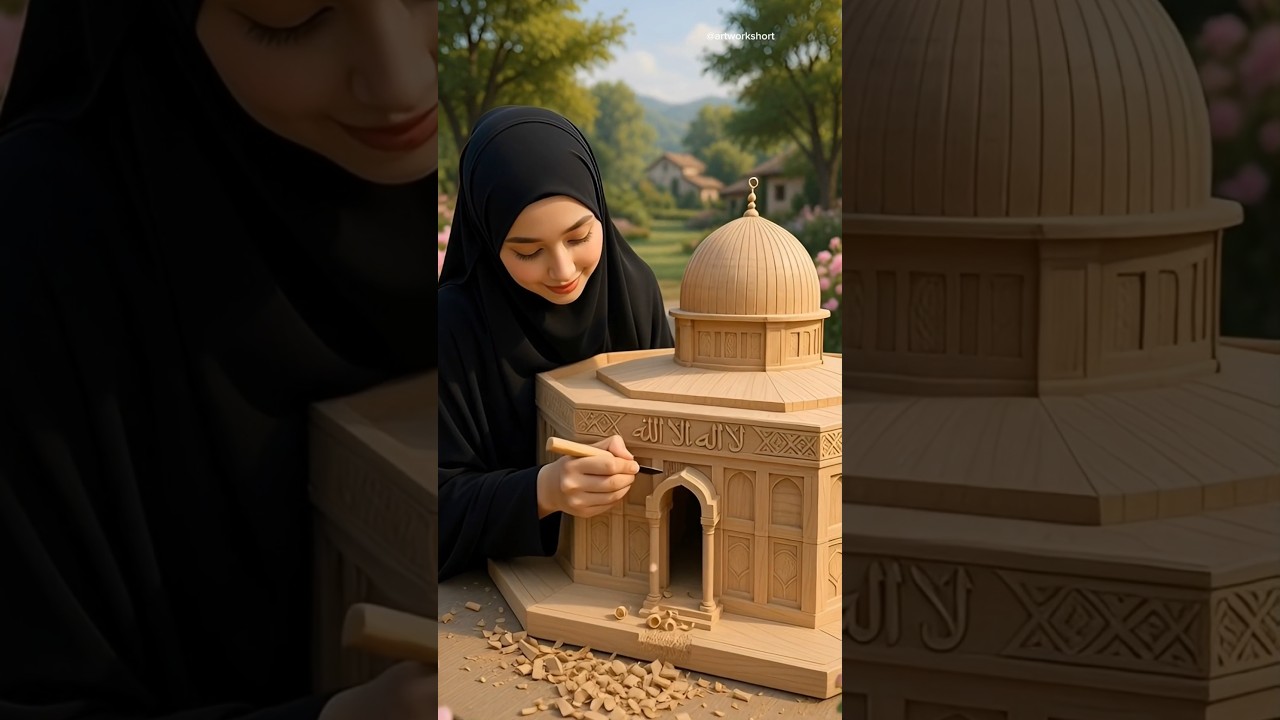 🕌 Handmade Al-Aqsa Mosque Model | Stunning Islamic Creation #shorts #art #ai #islamic