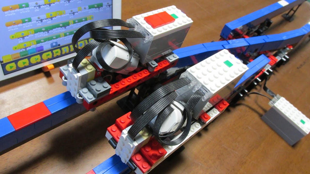 Lego Monorail synchronized operation 2 with Powered Up