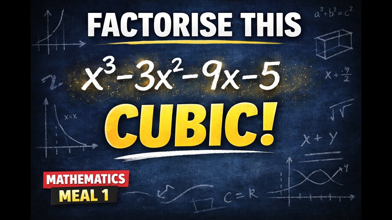 Factorise x3−3x2−9x−5 | Algebra for Undergraduates