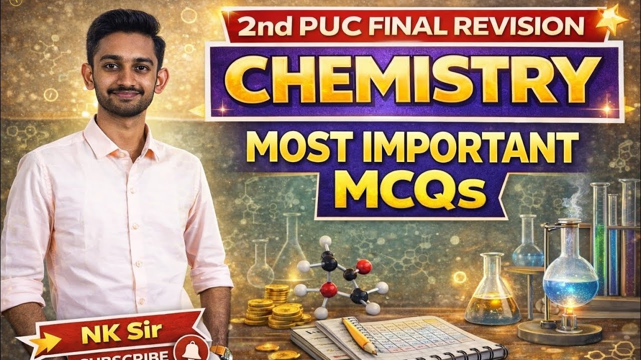 2nd PUC Chemistry Most Important MCQs 2026 | 45 Questions  | Final Revision