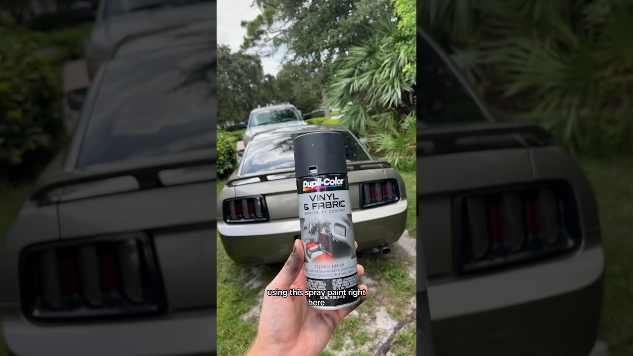 spray painting my interior 💀 #cars #mustang #mustanggt