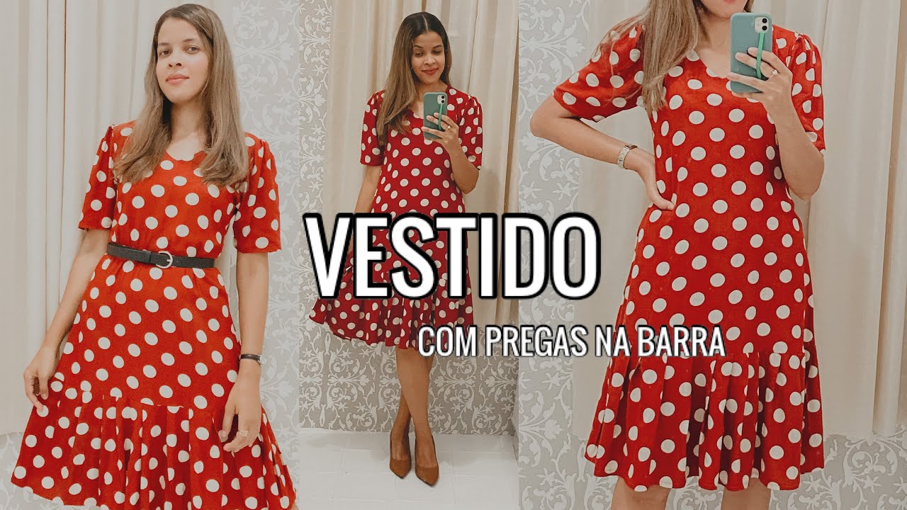 DIY vestido fácil com pregas na barra 