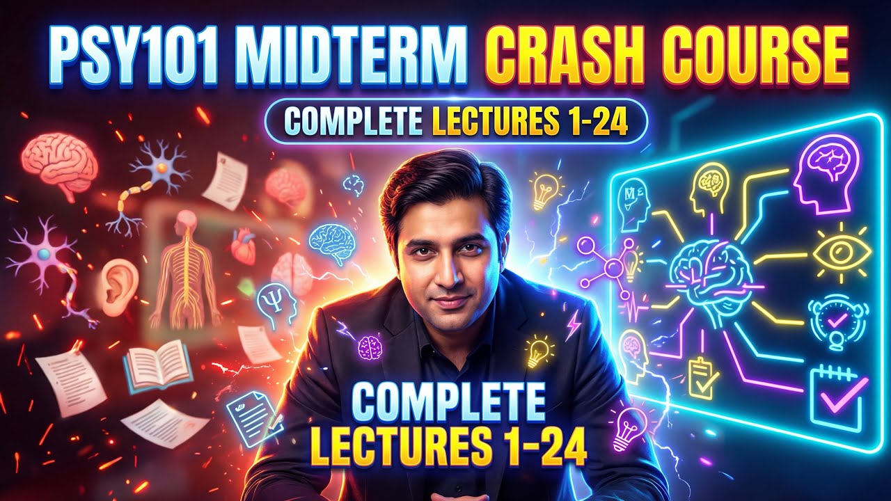 PSY101 Midterm Complete Crash Course | Lectures 1 to 24 | Virtual university Pakistan